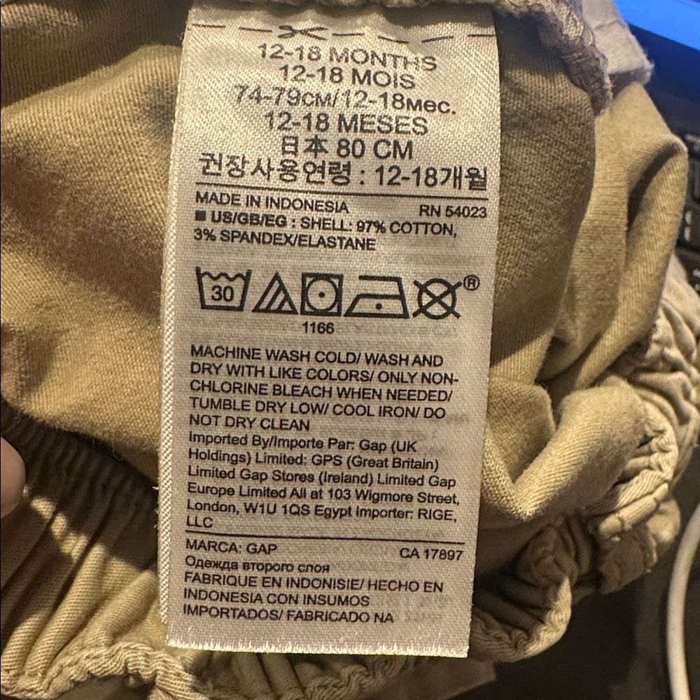 Gap babyGap Boy Khaki Long Pants Size 12-18 Months - Picture 4 of 4